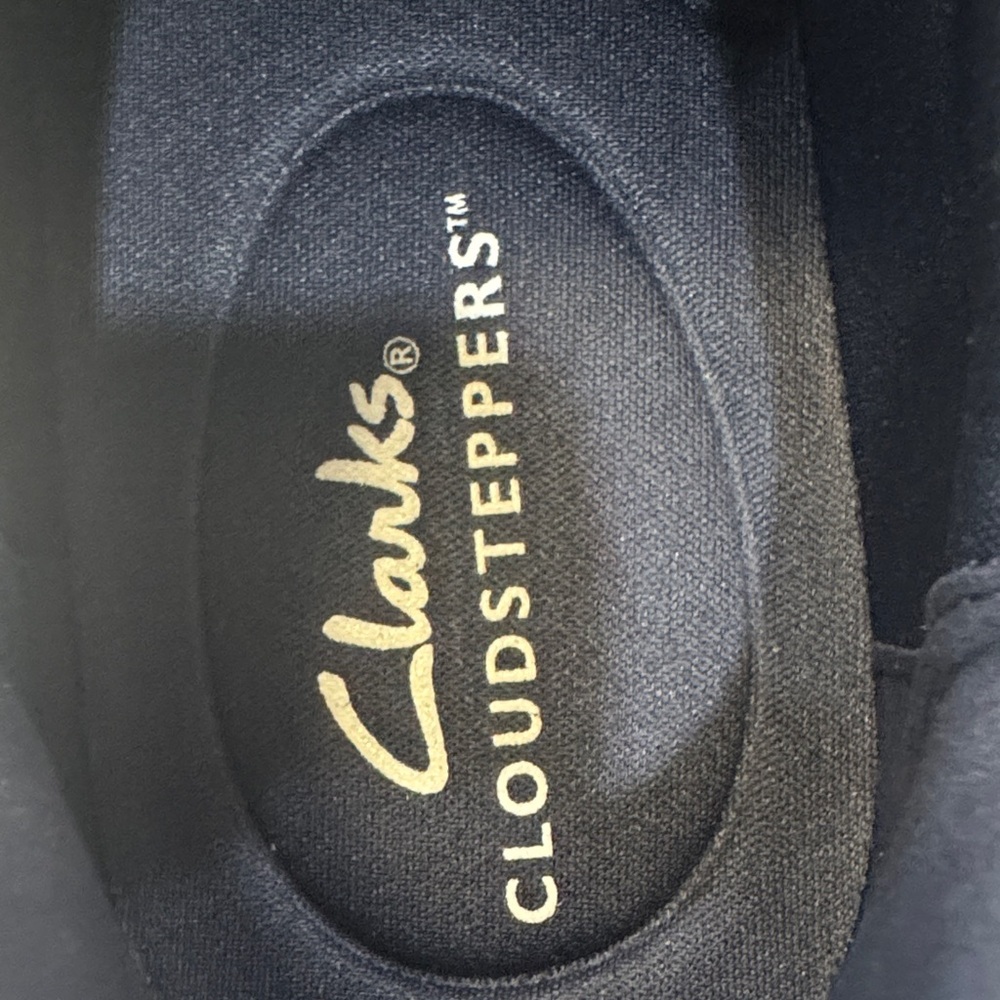 Clarks Denim Blue Sneakers with Cream Laces - Picture 4 of 10